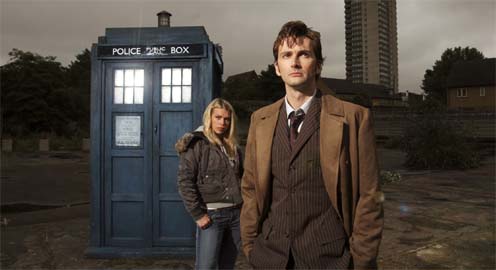 David Tennant is the Tenth Doctor, with Billie Piper as Rose Tyler